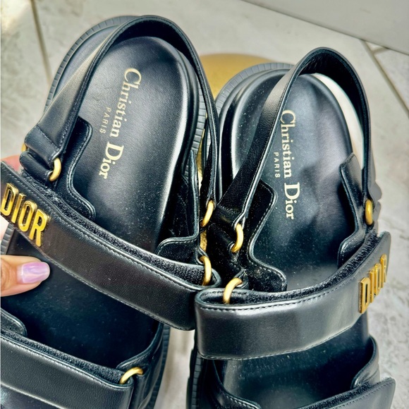 Authentic Christian Dior Women's DiorAct Black Lambskin Sandals - Picture 10 of 16